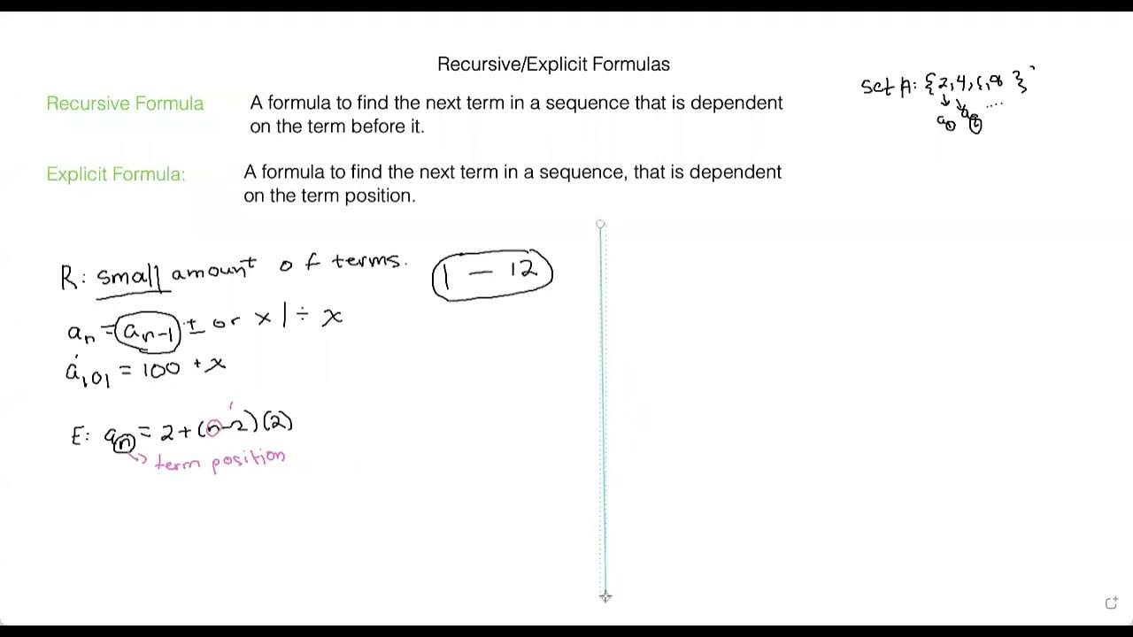 Recursive and Explicit Formulas - YouTube