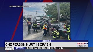 1 taken to hospital after multi-vehicle crash in Graham
