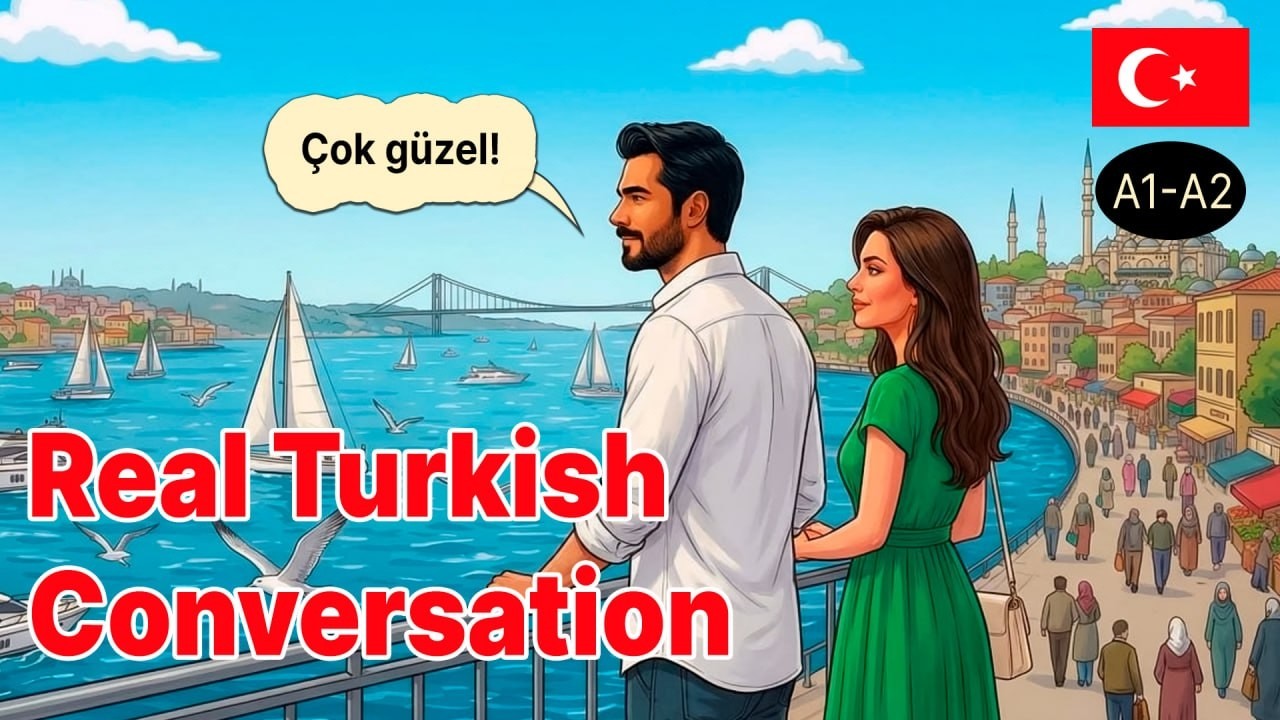 Slow Turkish Conversation for Beginners | First Time in Istanbul - YouTube