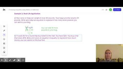 7.6 Solving Inequalities Using Addition or Subtraction - Example 3: Real-Life Application