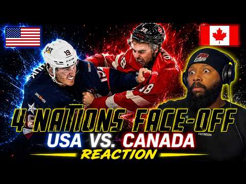 4 Nations Face-Off USA vs. Canada Starts With 3 Fights in the First 9 Seconds Reaction!