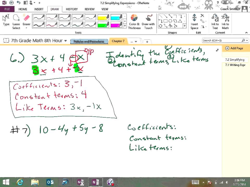 7.2 Simplifying Expressions - YouTube