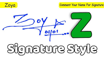 ✔️ Zoya Name Signature Style Request Done