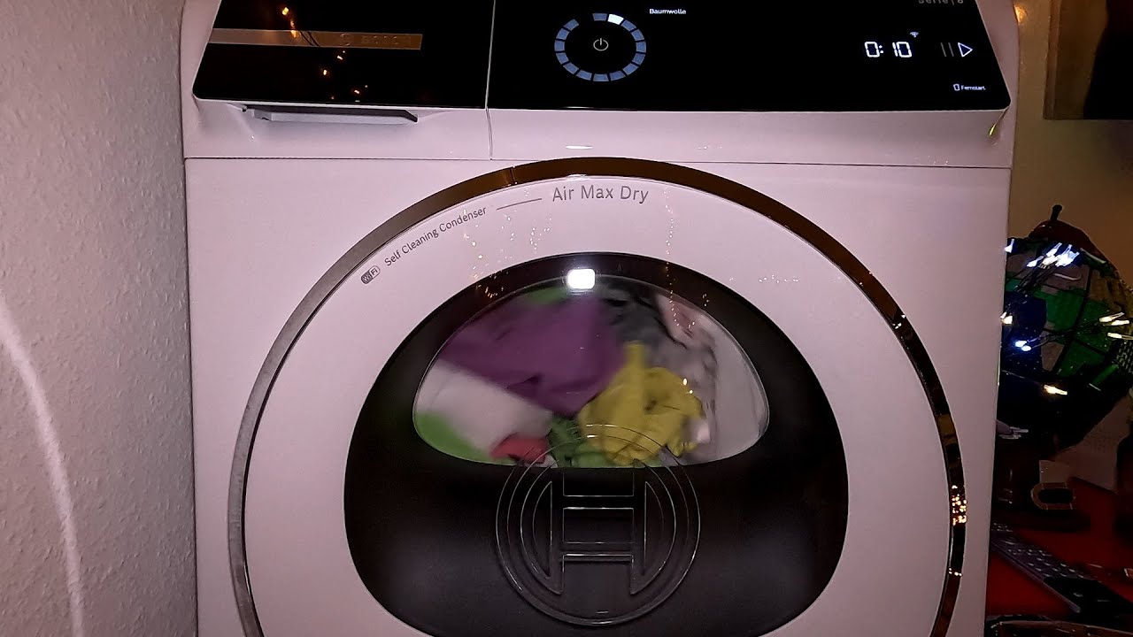 Bosch Exclusiv Serie | 8 Air Max Dry WRB247C90 Heat pump dryer - Cottons cupboard dry half load