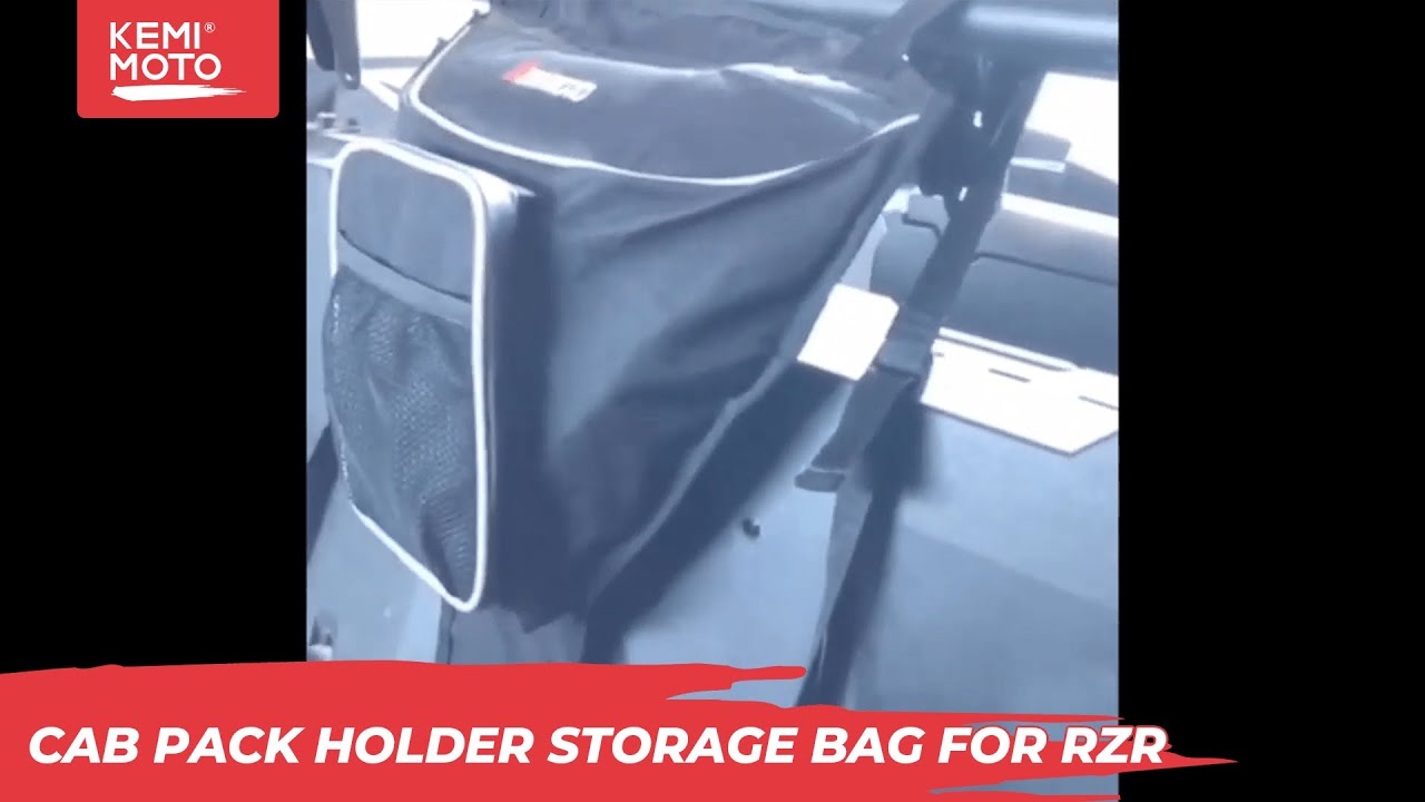 How To Install A KEMIMOTO Cab Pack Holder Storage Bag On POLARIS RZR 800 RZR 900 1000 | Kemimoto