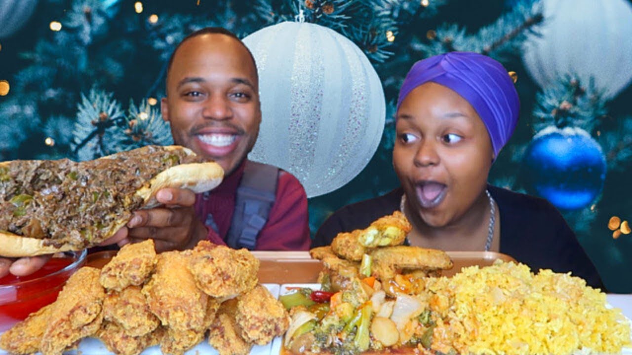 CRUNCHY FRIED CHICKEN + PHILLY CHEESESTEAK + FRIED RICE + GENERAL TSO'S  MUKBANG 먹방  EATING SHOW