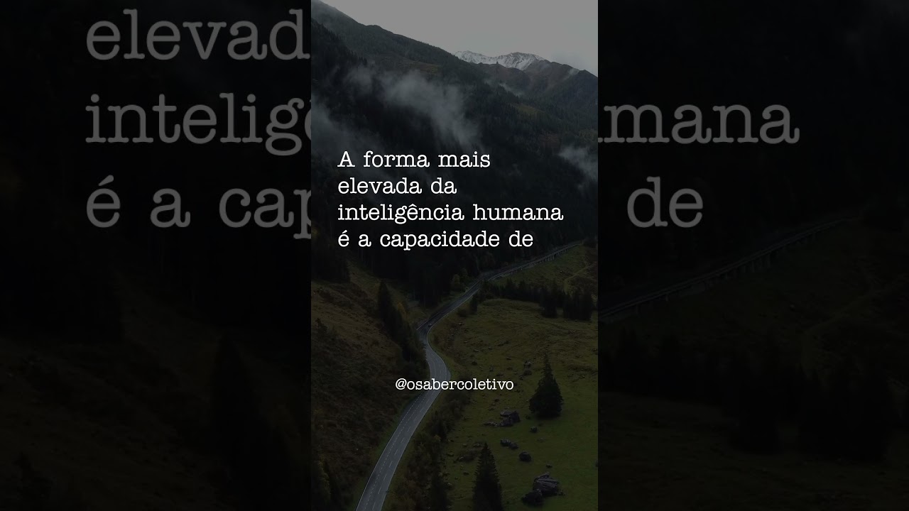 A forma mais elevada da inteligência humana #frase #filosofia