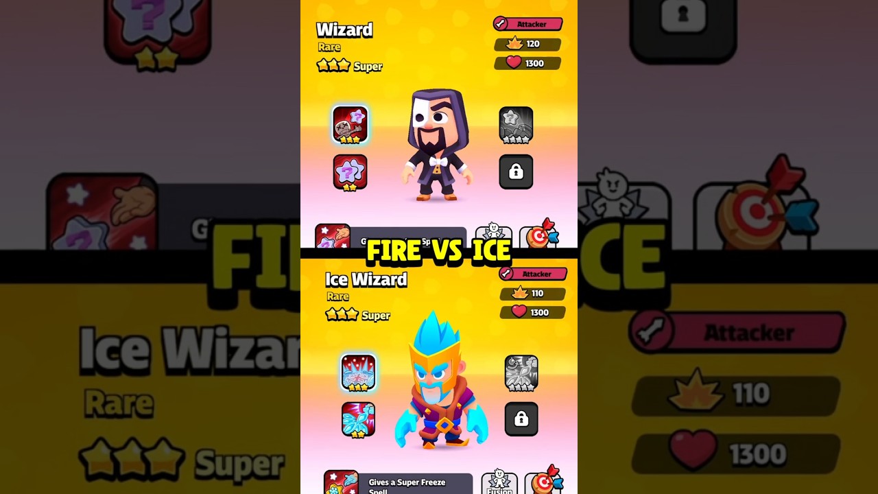 FIRE VS ICE WIZARD | DAMAGE | SQUAD BUSTERS #squadbusters #shorts #viralvideo #ytshorts #games