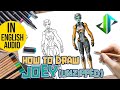 [DRAWPEDIA] HOW TO DRAW *NEW* FEMALE JOEY UNZIPPED from FORTNITE - STEP BY STEP DRAWING TUTORIAL