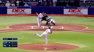 CLE@TB: Moore records first strikeout in season debut