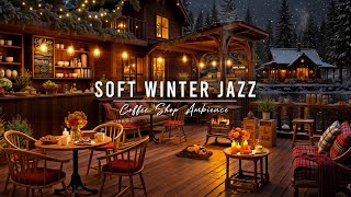 Peaceful December Winter Jazz at Lakeside Coffee Shop Ambience ⛄ Soft Piano Jazz Music for Studying screenshot 4