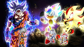 Goku DBS 3.5 OP(All Form) VS Sonic Chaos OP(All Form) & Shadow OP(All Form) in Jump Force Mugen