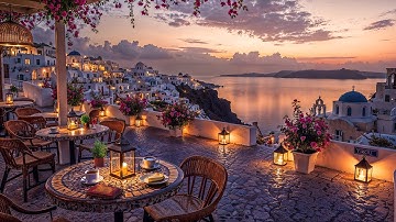 Sunset Jazz on a Santorini Terrace | Gentle Jazz Ambience for Focus, Calm Work & Study