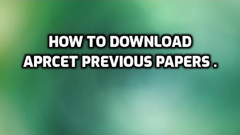 aprcet previous papers download .
