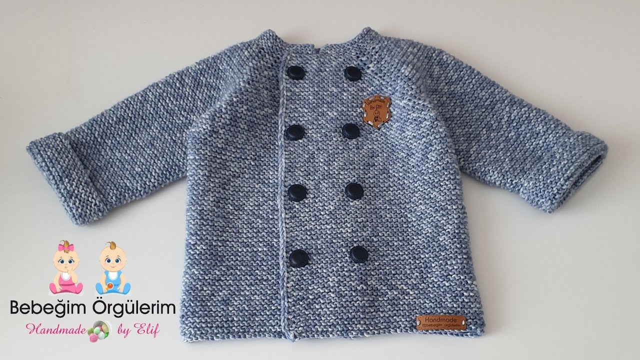 #elifpirenvise #babyknitjacket #crochetbaby Kolay Bebek Hırkası unisex ...