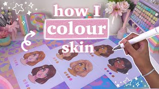How I Colour Skin 🌸 Easy Tutorial (Ohuhu Markers)