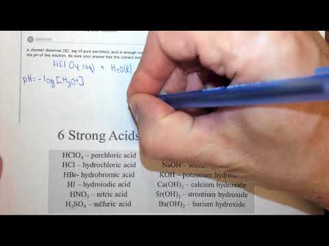 17.2e Calculating the pH of a strong acid solution