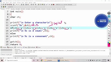 Check whether a given alphabet is vowel or consonant using logical operators