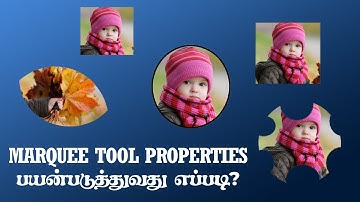Marquee tool properties in Photoshop - Tamil