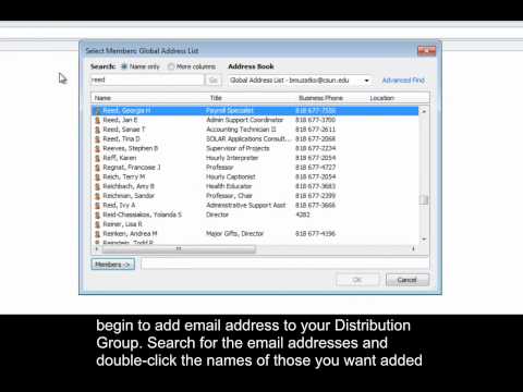 CSUN-OUTLOOK 2010-Create & Use a Distribution Group