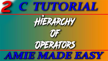 C / C++ / Hierarchy of Operators / Computing & Informatics / Amie