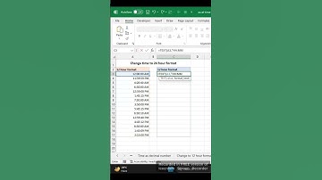Change time to 24 hour format #exceltips #exceltutorial #excel #time #24hourformat