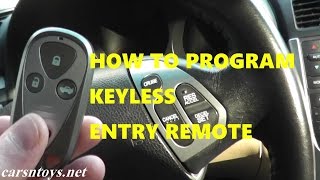 How to Program Keyless Entry Remote Key Fob for Acura TL