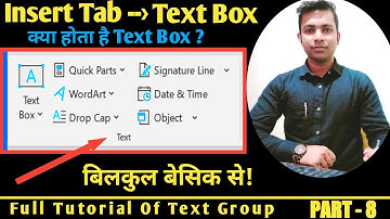How to use Text Group | Insert Tab Text Box, WordArt, Drop Cap, Object, Windows 10,8,7, MS Word 2013