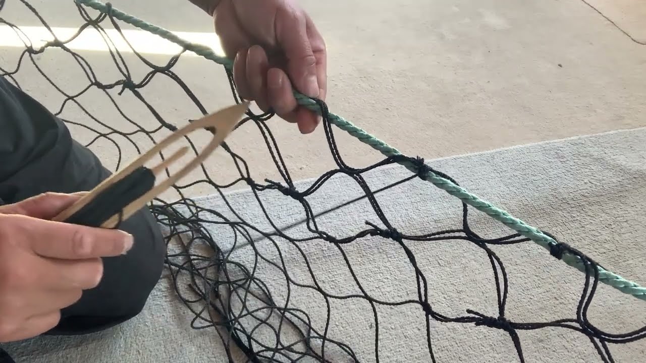 【定置網】ロープに網を仕立てる時にガッチリ結ぶ方法（小棚）