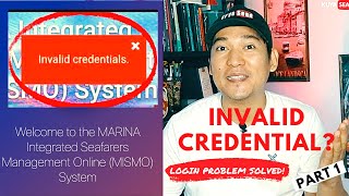 MISMO Invalid Credentials? Login Problems Solved | Part 1 (July 2020) screenshot 1