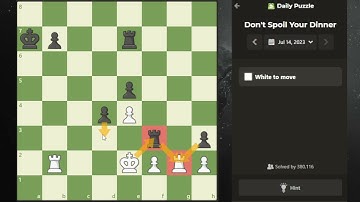 Daily Puzzle, chess.com. July 14th, Don