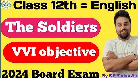 The soldier vvi objective questions class 12 English #education #viral #reels #video #new #notes #pw
