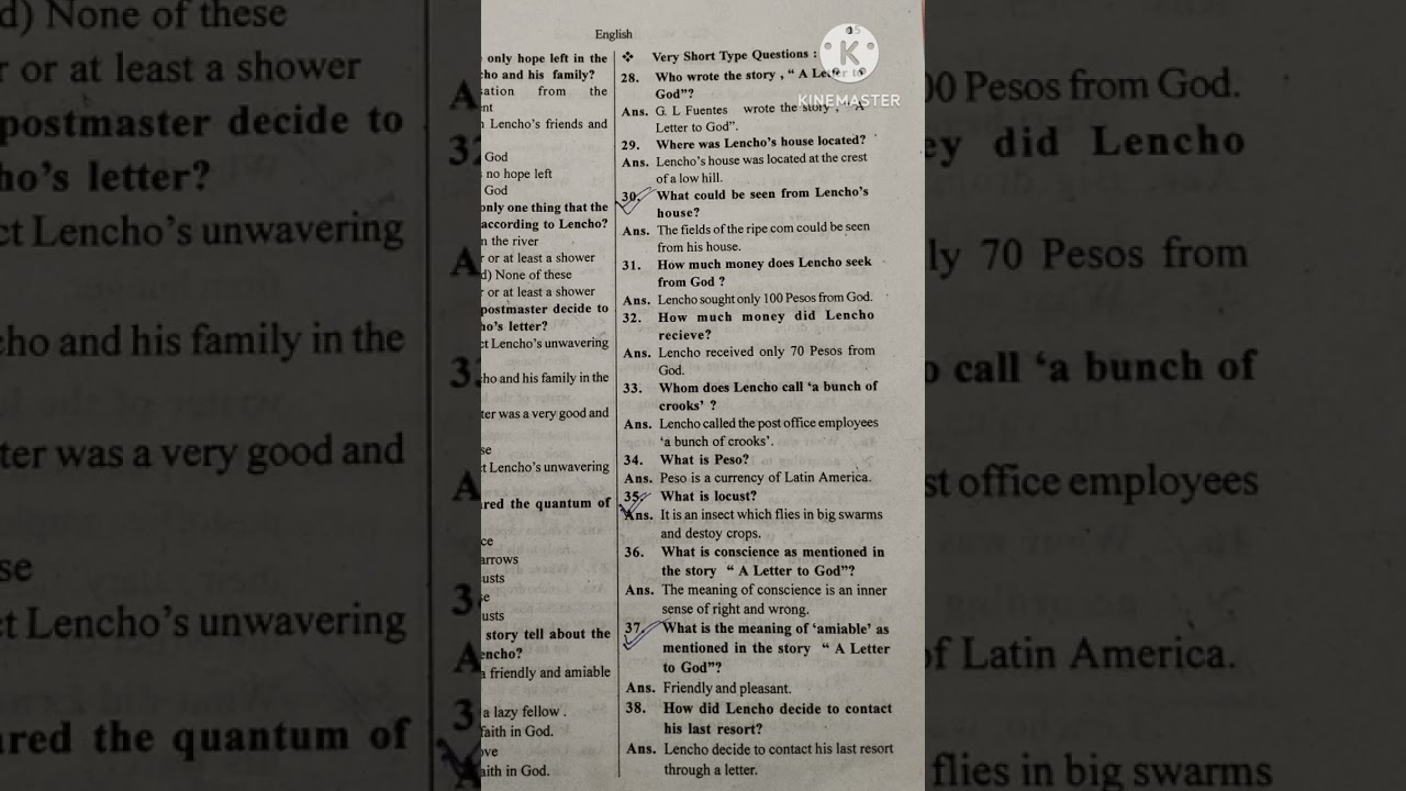 Hslc 2024 English A Letter to God common question|Class10|Seba|English|