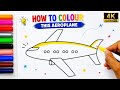 Cute Aeroplane Colour ✈️ Step by Step Drawing & Colouring for Kids