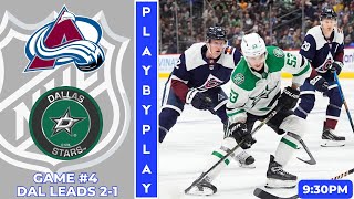 NHL PLAYOFFS GAME PLAY BY PLAY STARS VS AVALANCHE