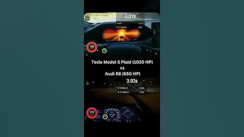 DRAG RACING Tesla Model S Plaid 1020 HP vs Audi R8 650 HP
