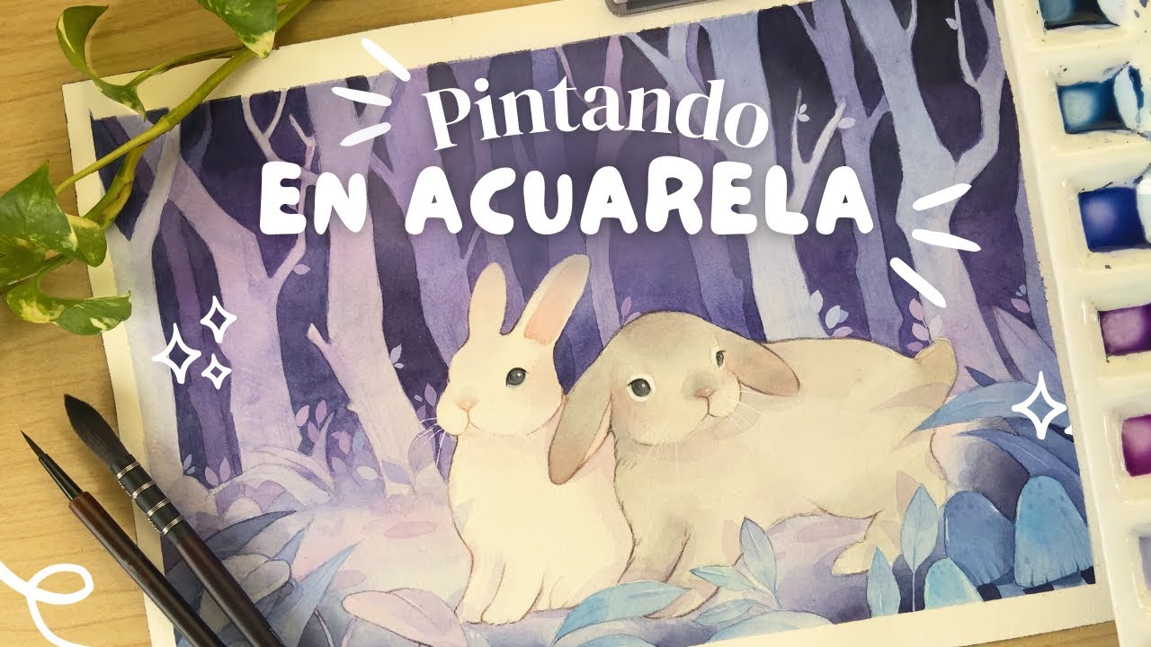 Cómo pinto en acuarelas 🎨 | Acuarela en negativo - pinta conmigo ❤️