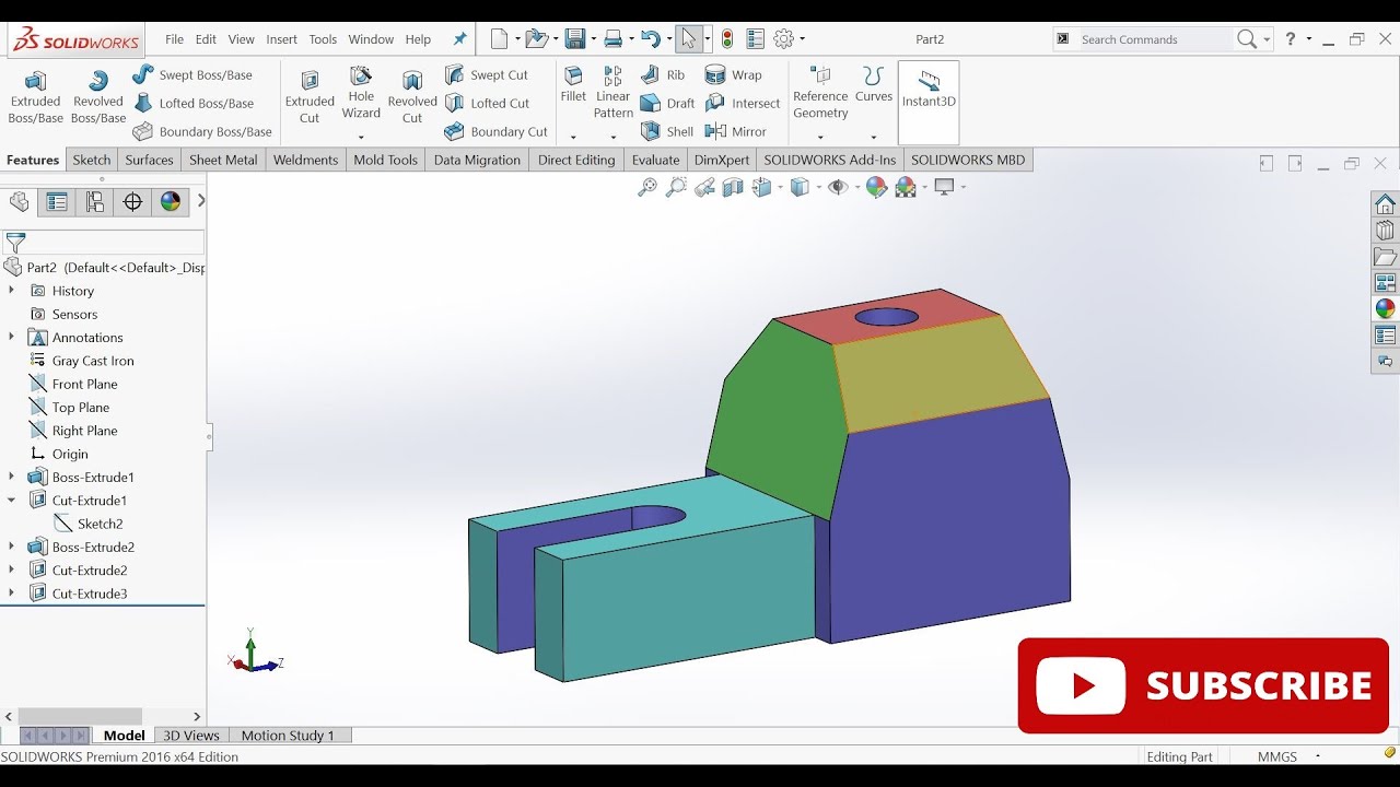 Solidworks tutorial for beginner exercise  53