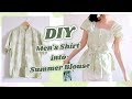 Refashion DIY Men's Shirt into Summer Blouse / 古着リメイク / Thrifted Transformations / COSTURAㅣmadebyaya