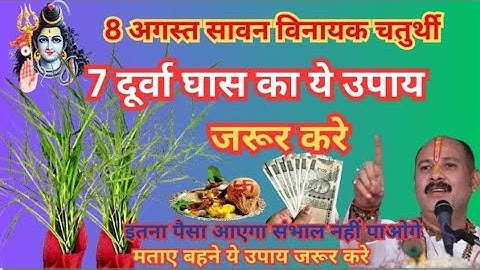8 अगस्त गुरुवार सावन विनायक चतुर्थी को 7 दूर्वा वाला उपाय जरूर करे || Pradeep Ji Mishra