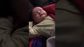 Baby smiles in his sleep hears moms voice