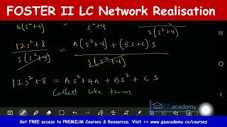 FOSTER II LC Network Realisation. How to Realise LC Network Using Foster 2. Network Synthesis