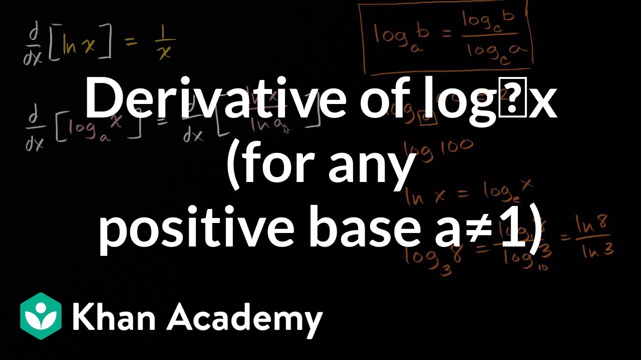 derivative of log x