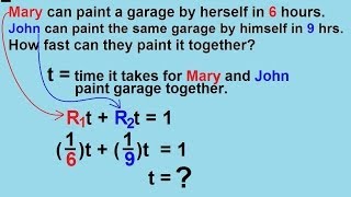 Algebra - Word Problems - Rates of Performing Work 1/3