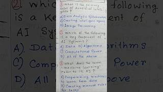 Artificial Intelligence Primer Concept - MCQs l AI Objective Questions #shorts #ai #computer