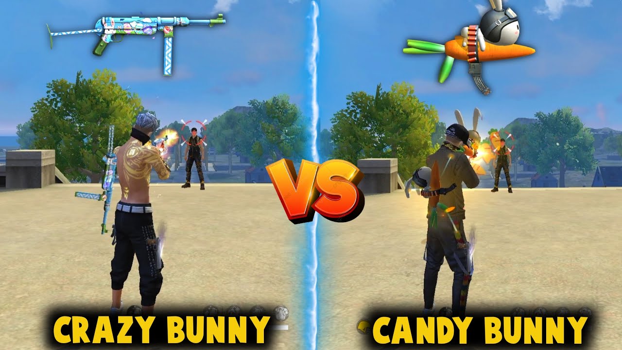NEW CANDY BUNNY MP5 VS CRAZY BUNNY MP40 DAMAGE ABILITY TEST | BEST SMG GUN SKIN - GARENA FREE FIRE