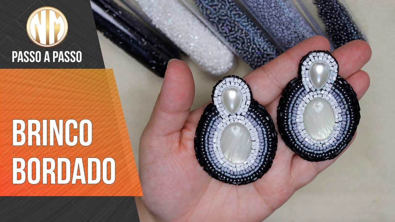 Brinco Bordado - passo a passo