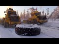 Snow clearing in Russia / Snow removal machine