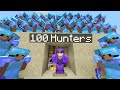 Minecraft Manhunt but with 100 Diamond Hunters...