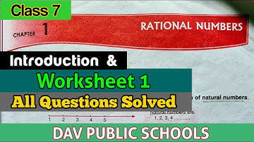 DAV class 7 maths chapter 1 Worksheet 1 all questions solved